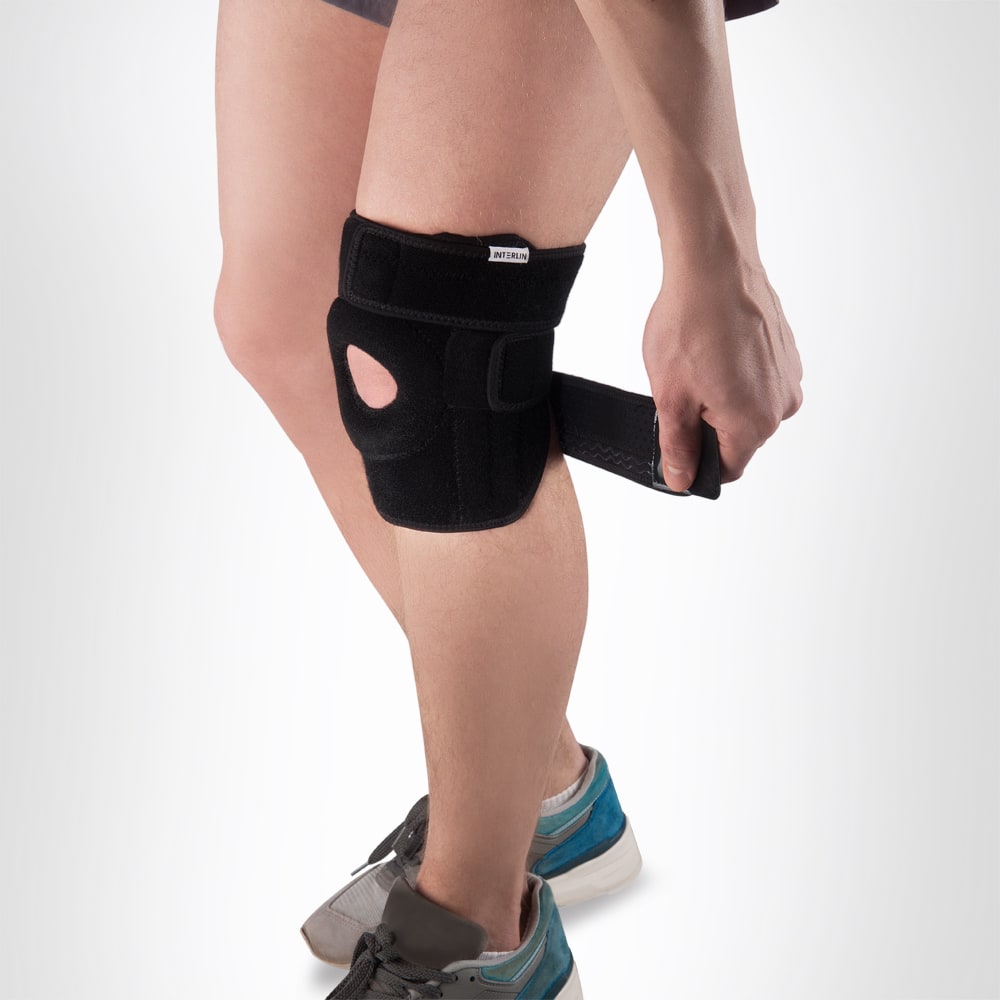 Бандаж компрессионный на коленный сустав с силиконовым кольцом (универсальный)