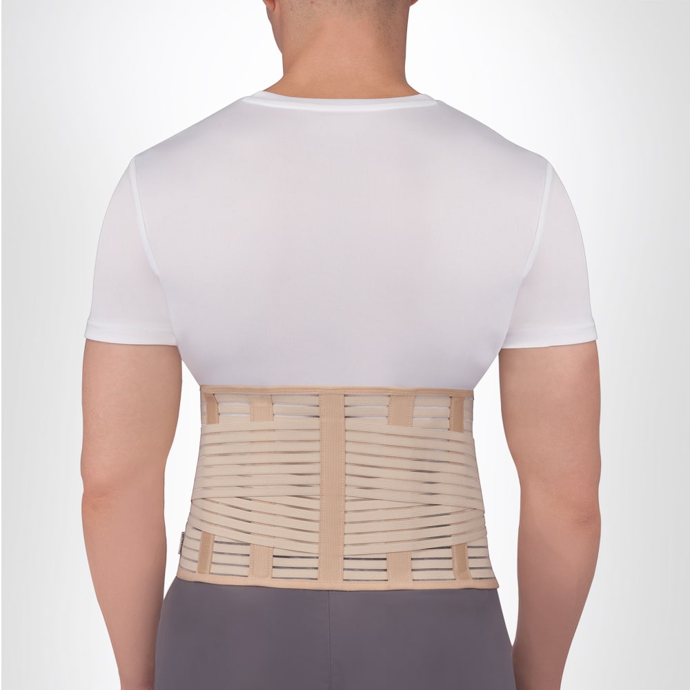 Бандаж-корсет пояснично-крестцовый для поддержки спины с ребрами жесткости с фиксаторами